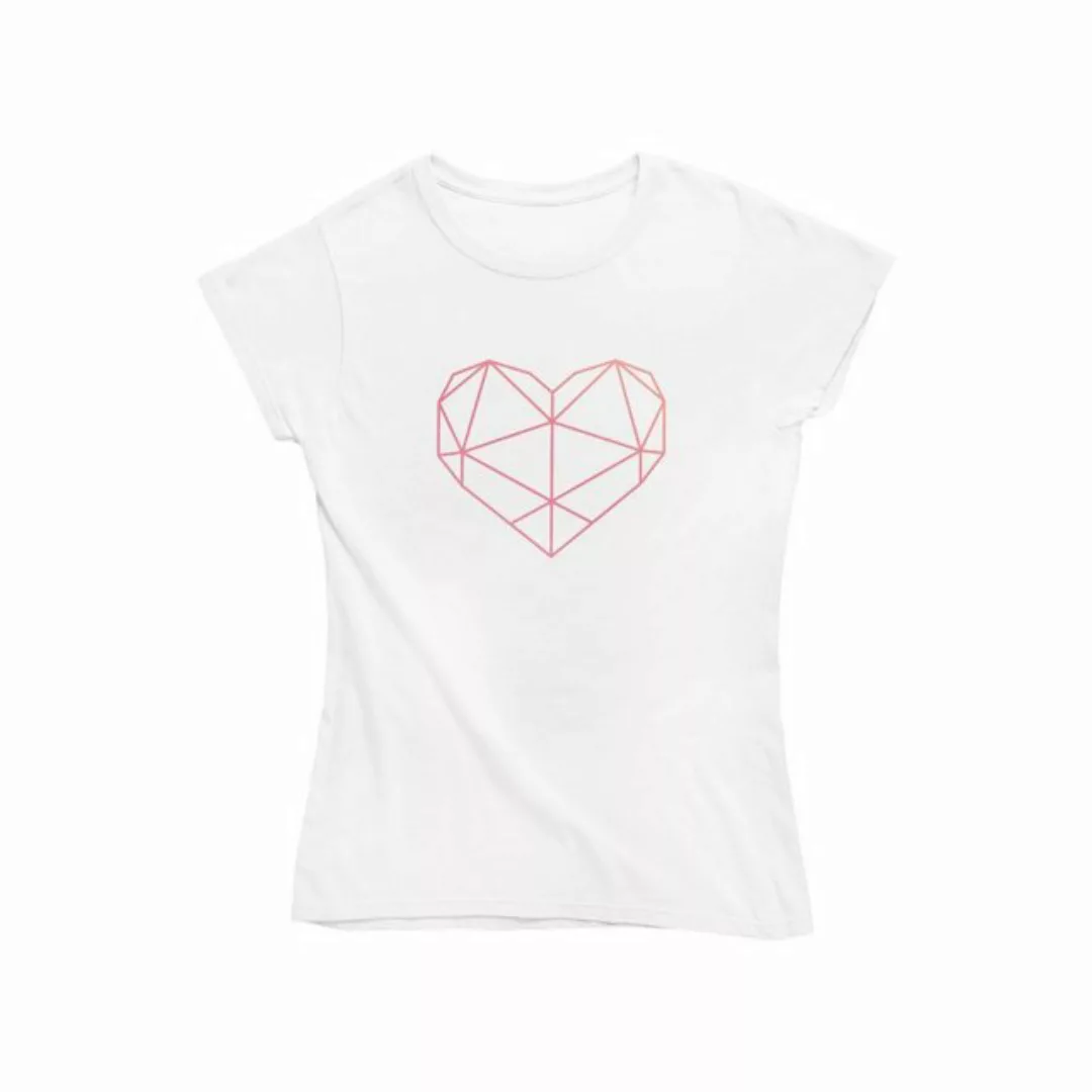 Novux T-Shirt Geo Heart Damen Tshirt Farbe Weiß günstig online kaufen