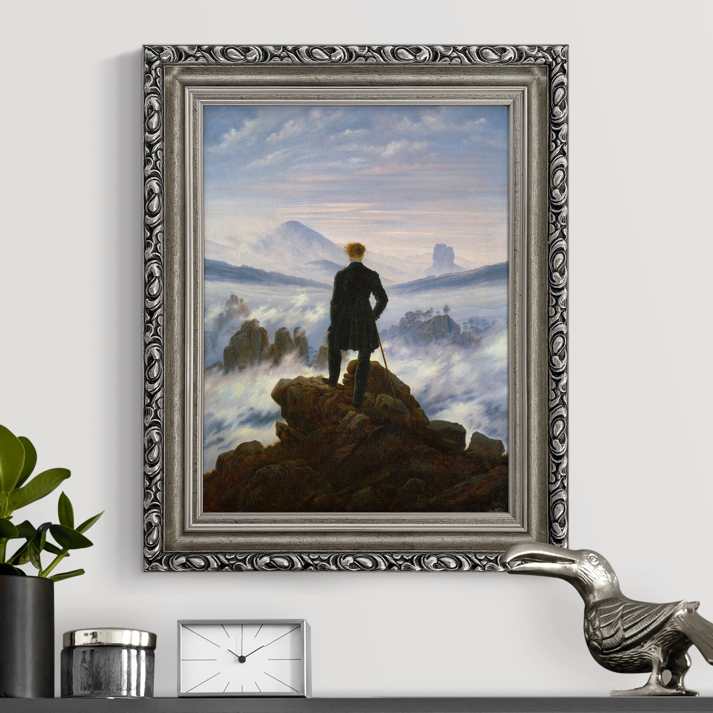 Gerahmtes Leinwandbild Caspar David Friedrich - Der Wanderer über dem Nebel günstig online kaufen