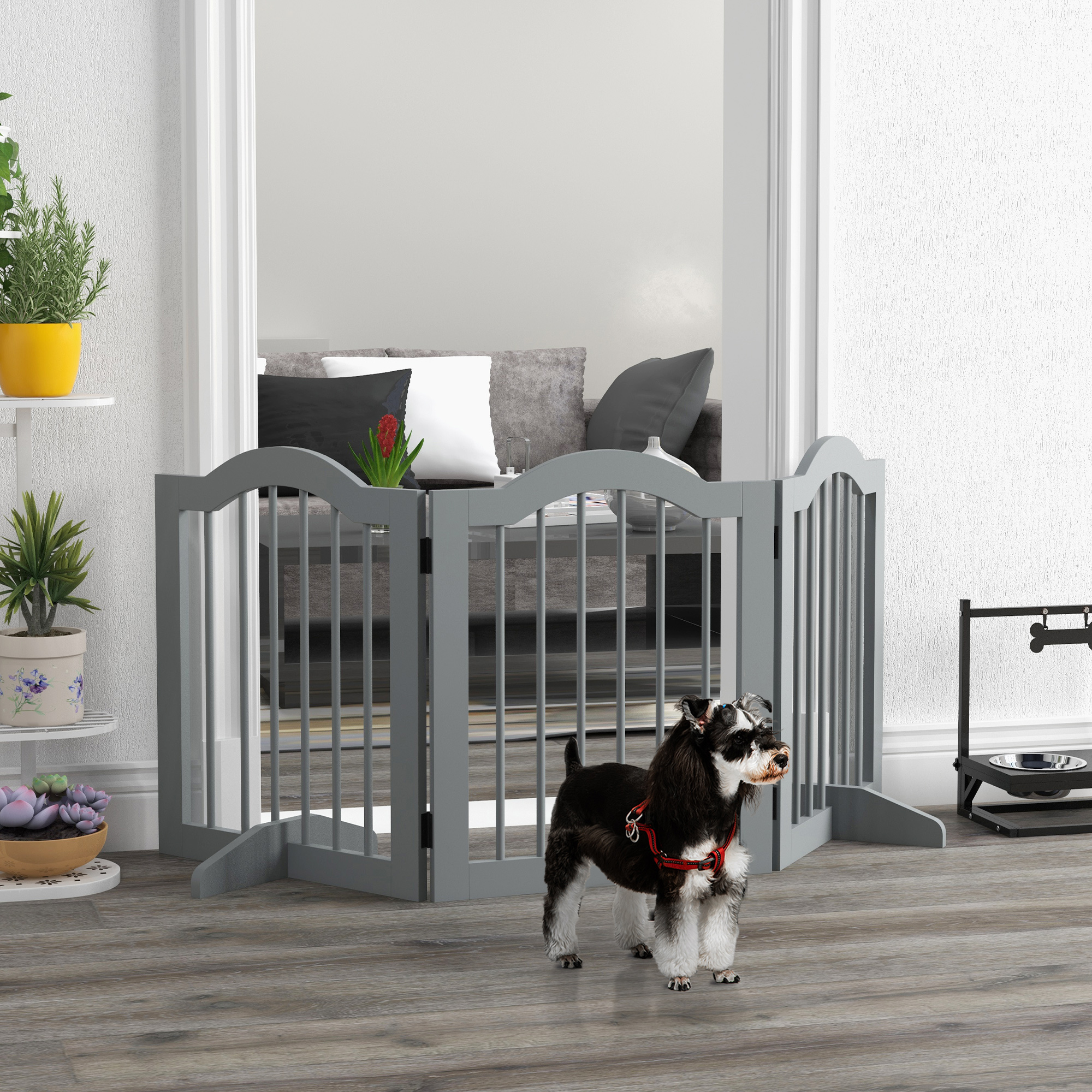 PawHut Absperrgitter Hund 3-teilig, 154,5 x 61 cm Faltbar Hundegitter mit T günstig online kaufen