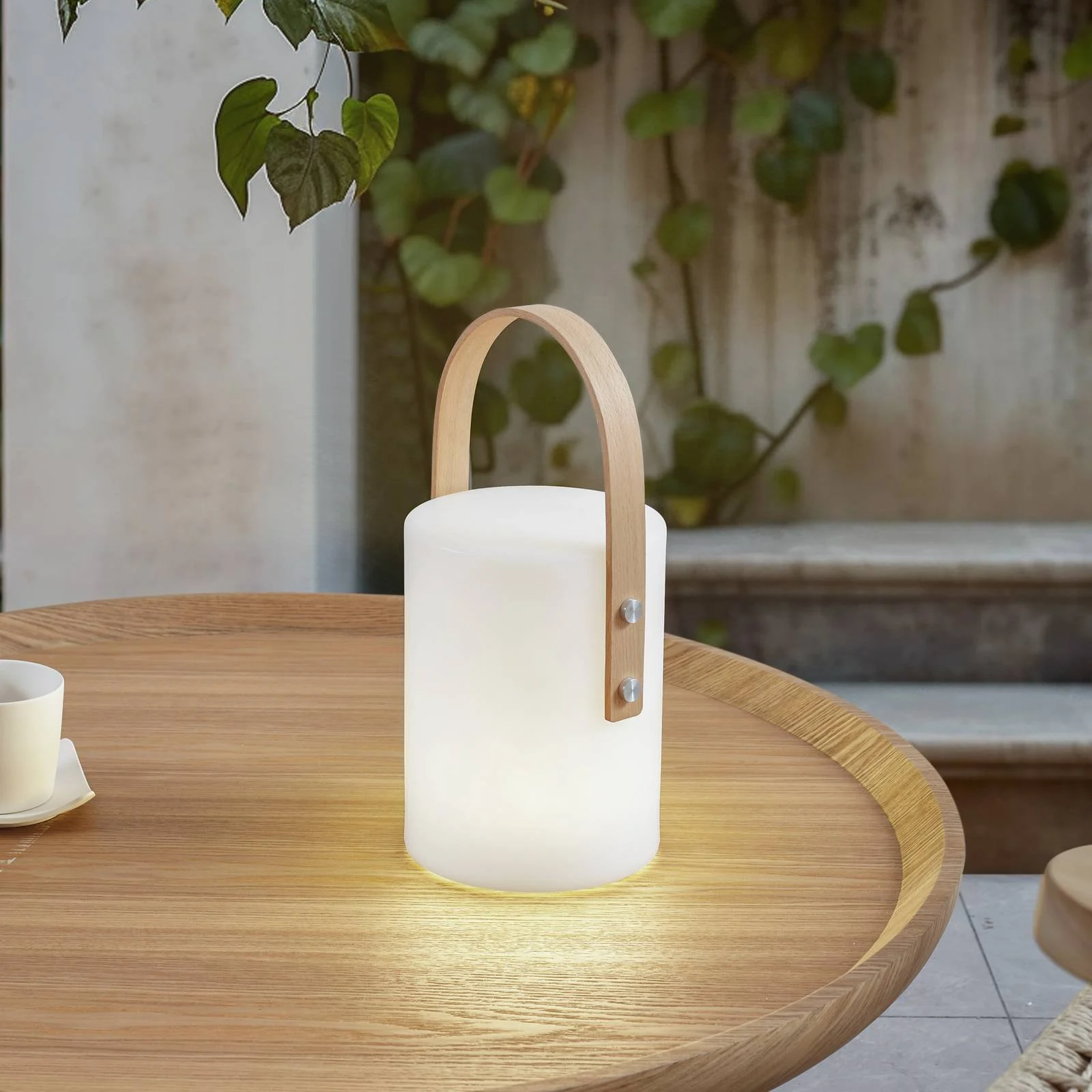 Lindby LED-Akku-Außentischleuchte Juria, weiß, CCT, IP44 günstig online kaufen