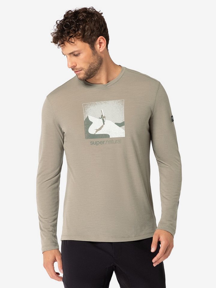 SUPER.NATURAL Sweatshirt für Herren, Merino ALMOST DONE Skitour Motiv, Berg günstig online kaufen