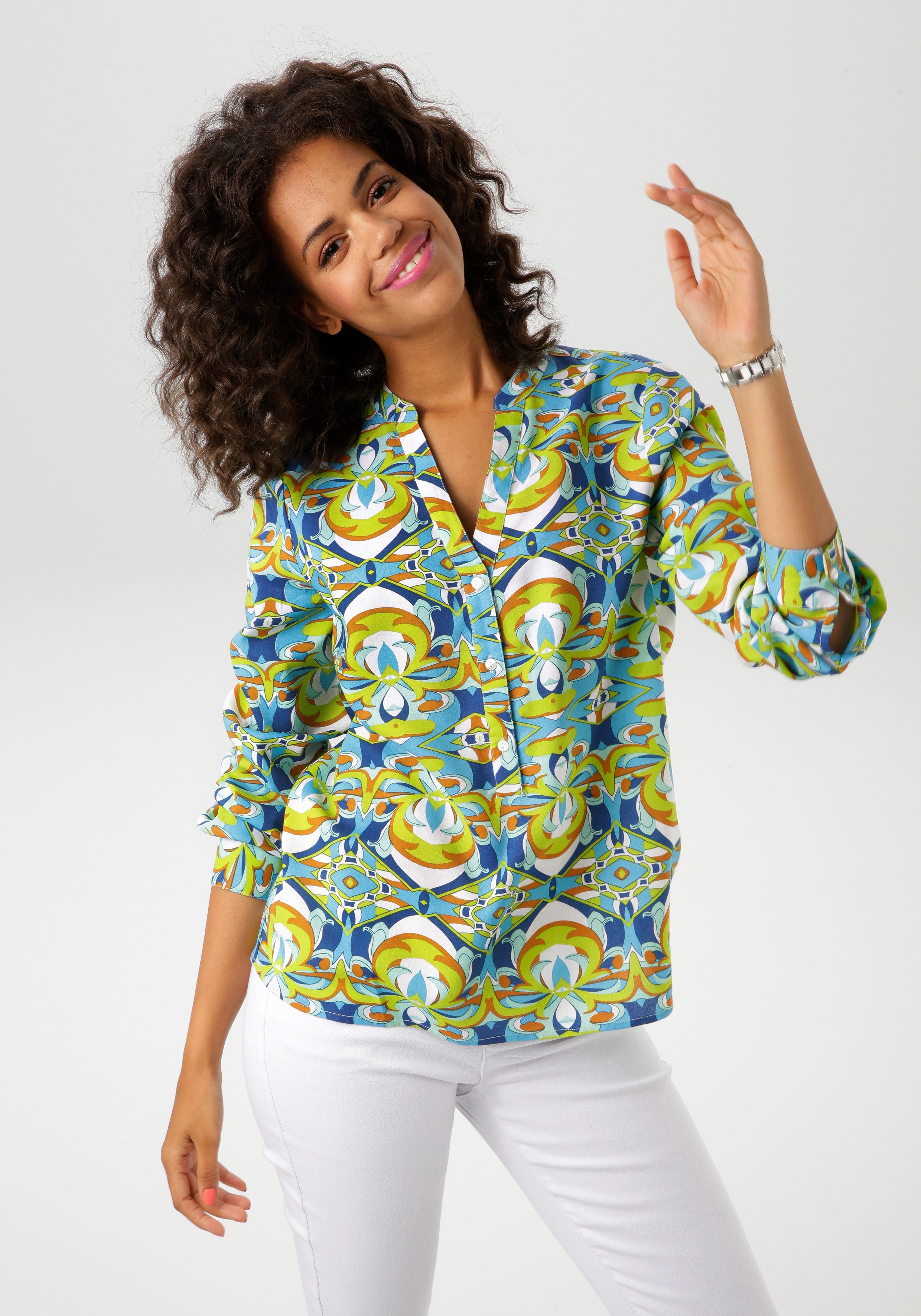 Aniston CASUAL Schlupfbluse mit extravagantem, grafischen günstig online kaufen