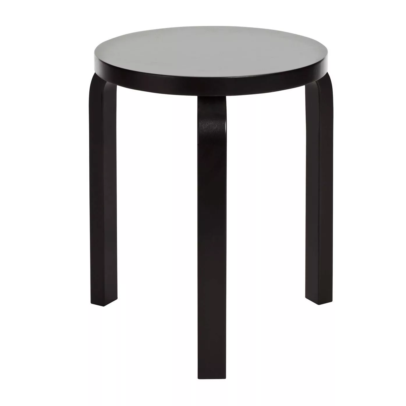 Artek - 60 Hocker Gestell lackiert - schwarz/Sitzfläche Birkenfunier lackie günstig online kaufen