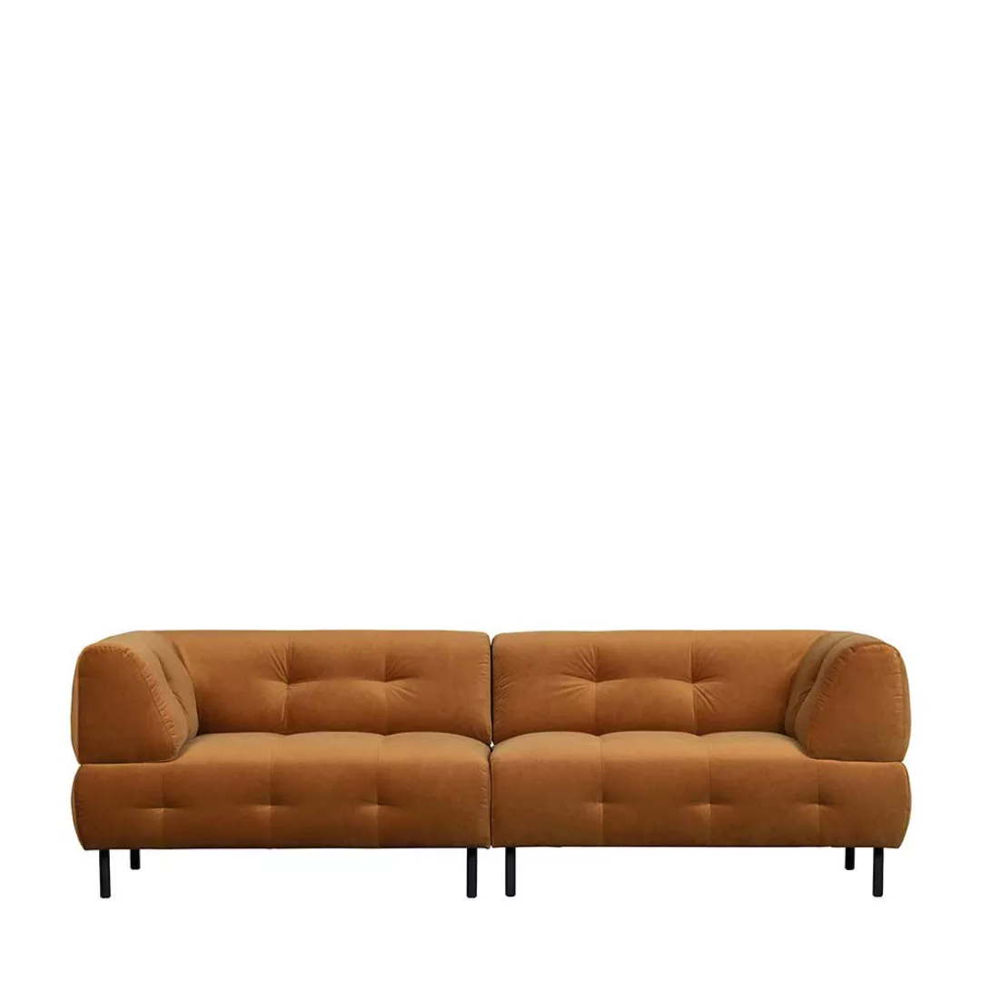 Modernes Sofa in Hellbraun Bezug gewaschener Samt günstig online kaufen