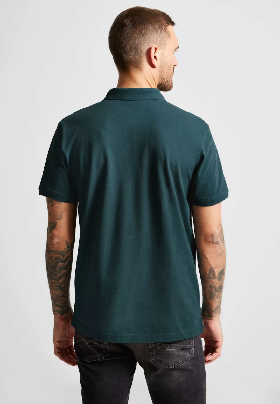 STREET ONE MEN Poloshirt, in Unifarbe günstig online kaufen