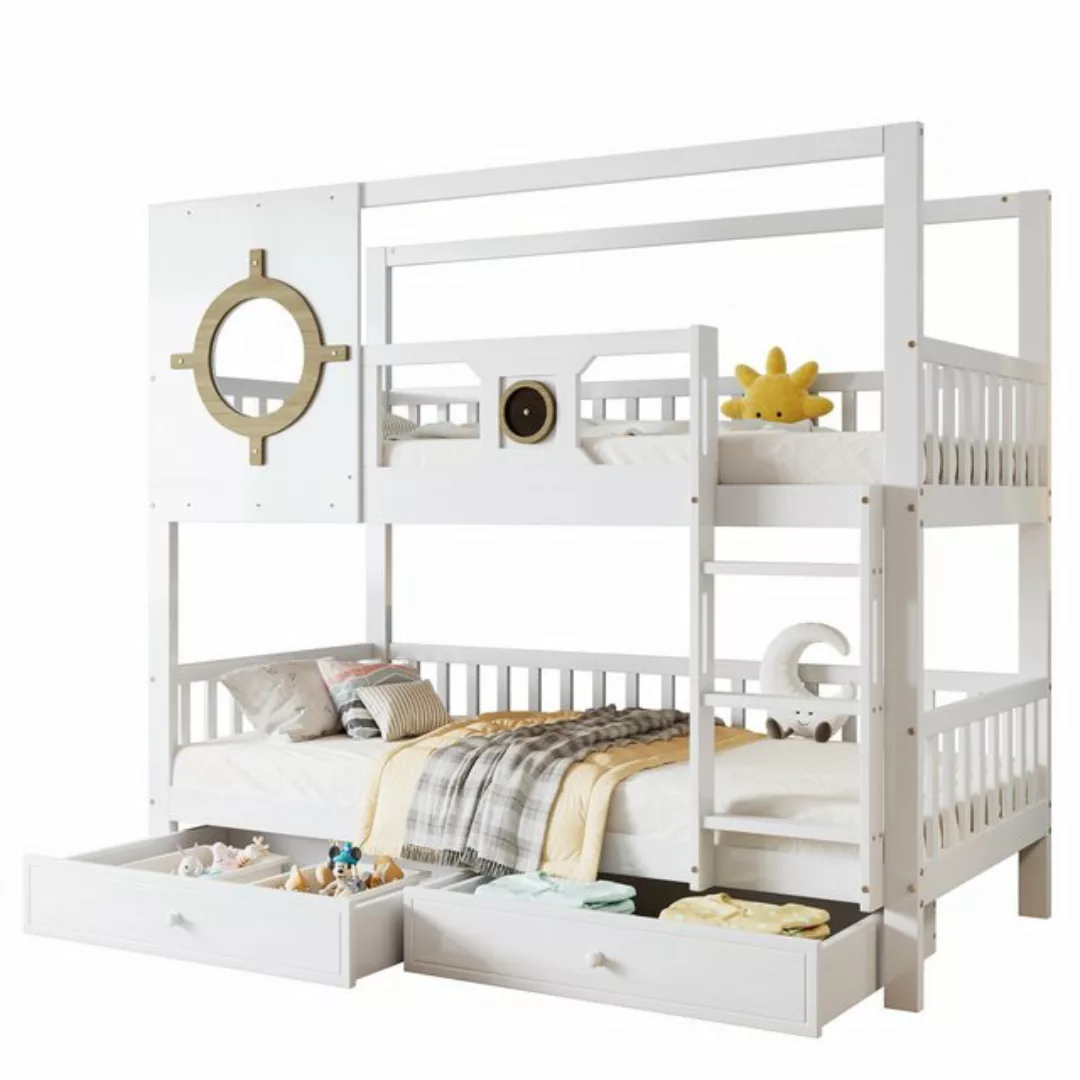 MODFU Etagenbett Kinderbett Einzelbett Jugendbett Hausbett Holzbett (mit Da günstig online kaufen