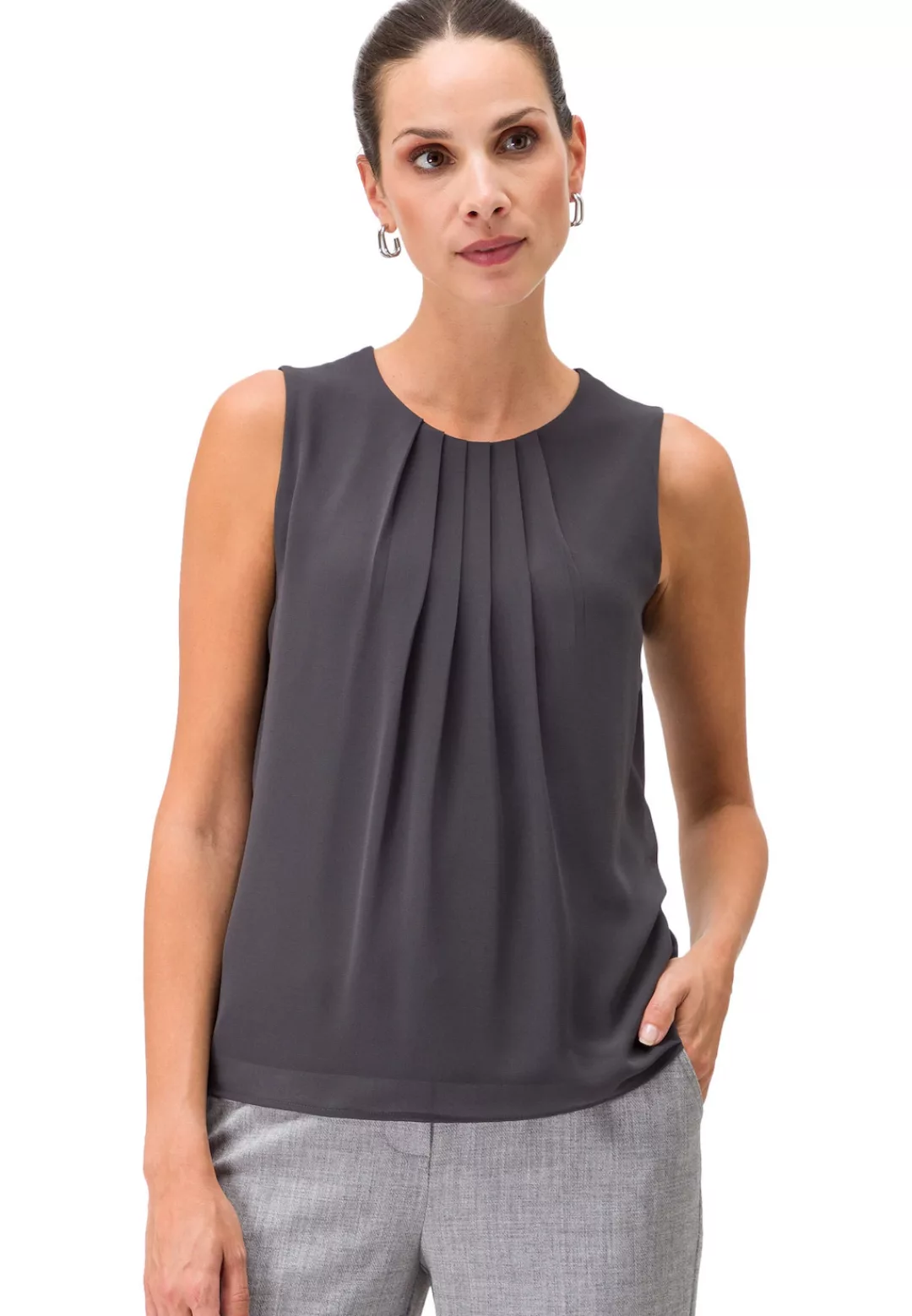 Zero Chiffonbluse "zero Chiffon Top mit Falten" günstig online kaufen