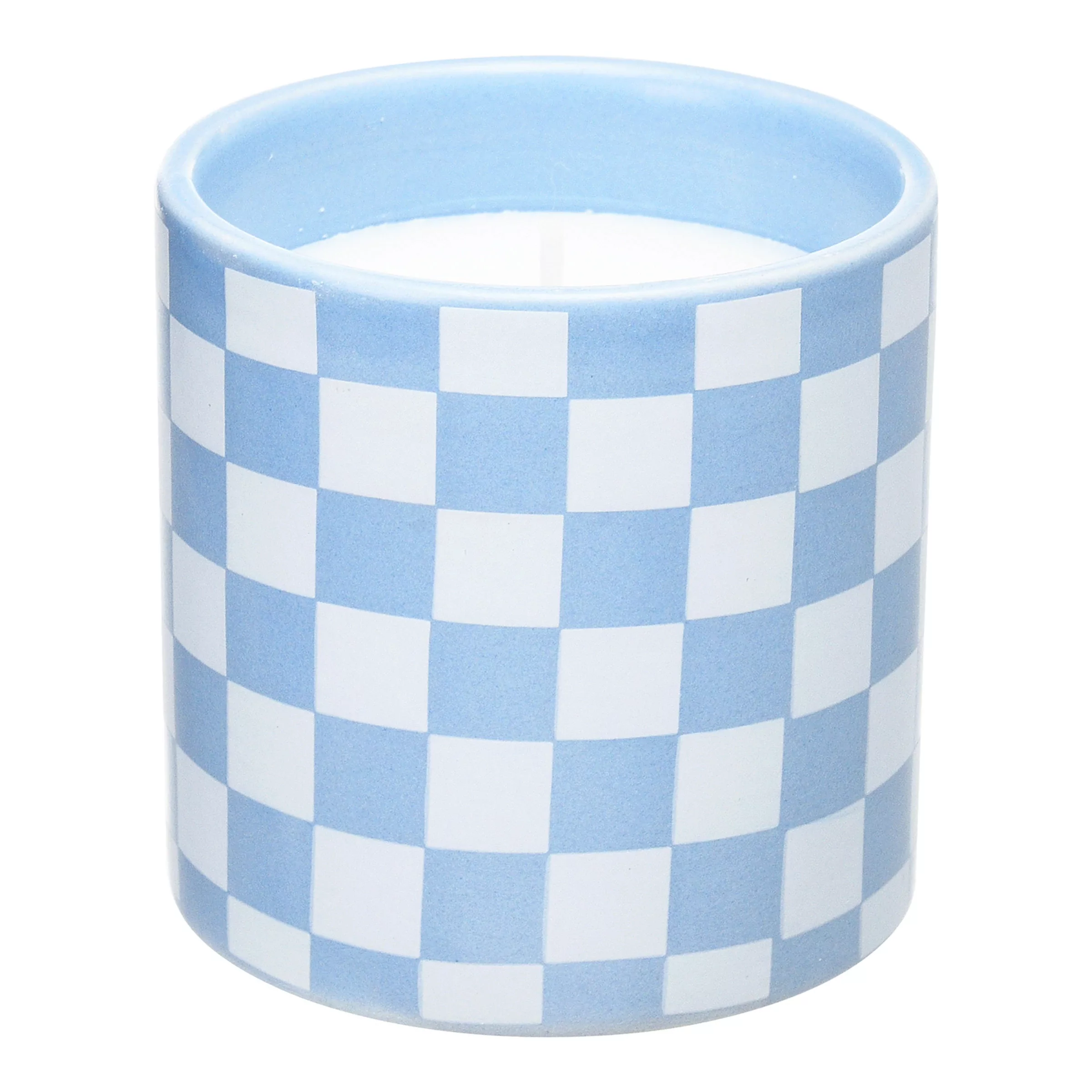 Duftkerze Keramik Karo ca.D6,5xH6,  blau günstig online kaufen
