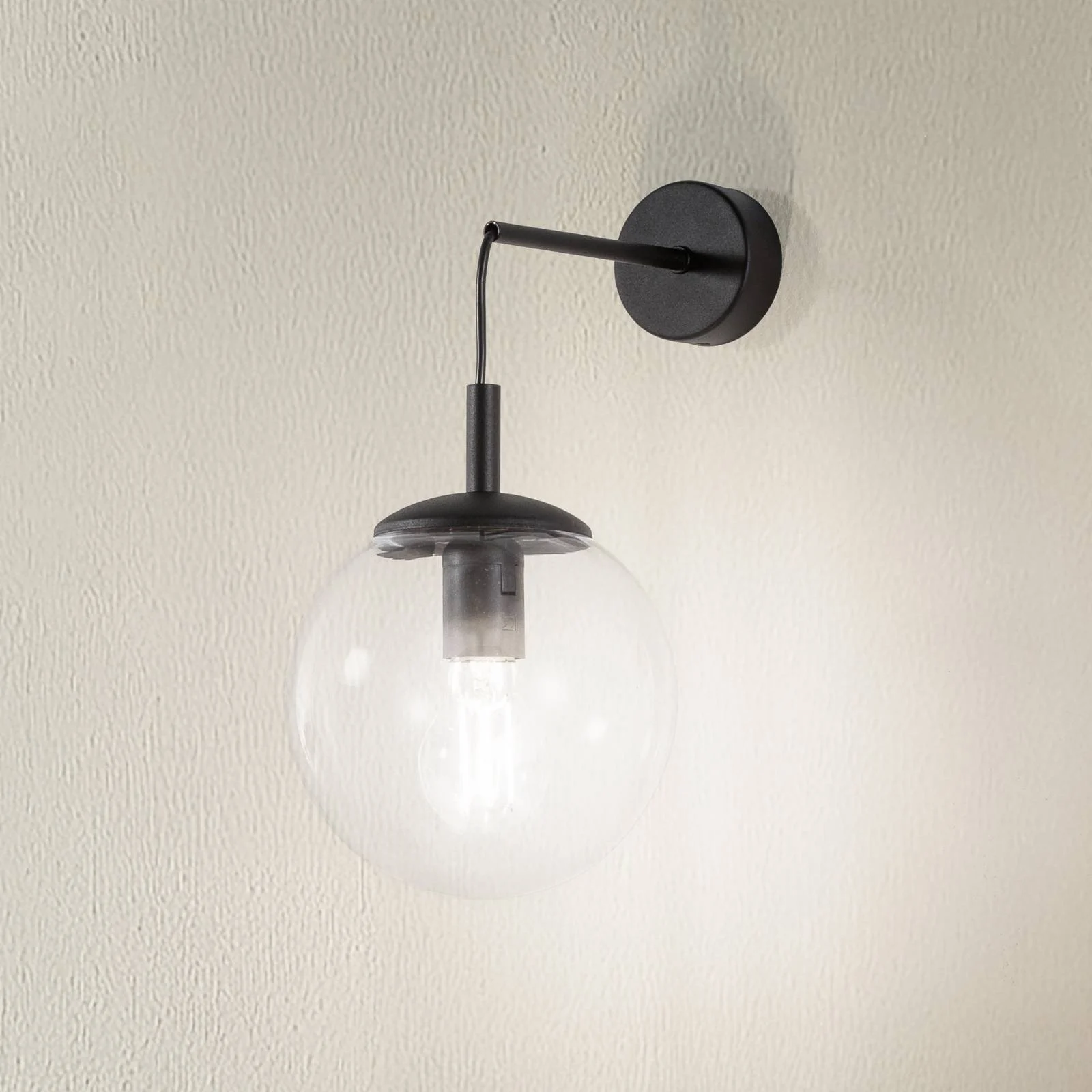 Wandleuchte Esme, transparent, Höhe 45 cm, Glas, E27 günstig online kaufen