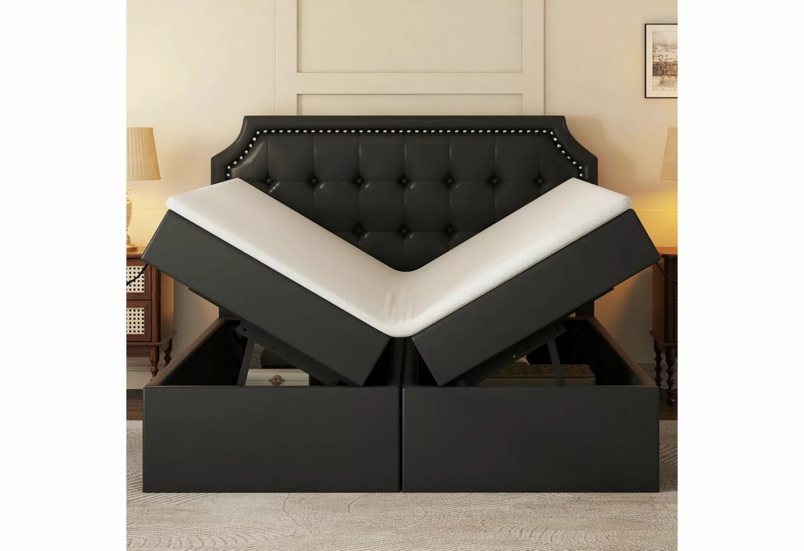 REDOM Polsterbett Flachbett, hydraulisches Zwei-Wege-Bett, minimalistisches günstig online kaufen