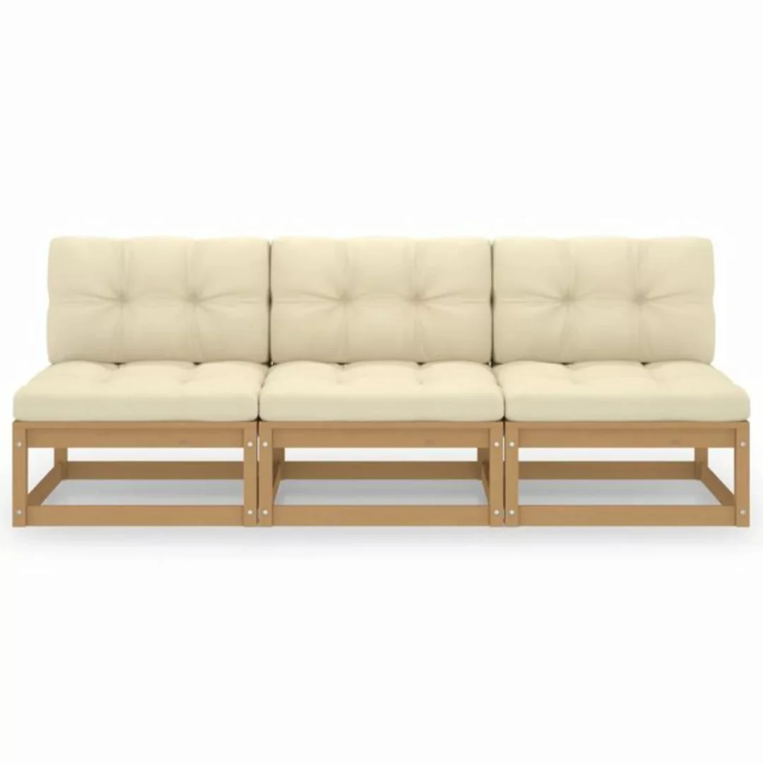 vidaXL Loungesofa 3-Sitzer-Sofa mit Kissen Kiefer Massivholz, 1 Teile günstig online kaufen