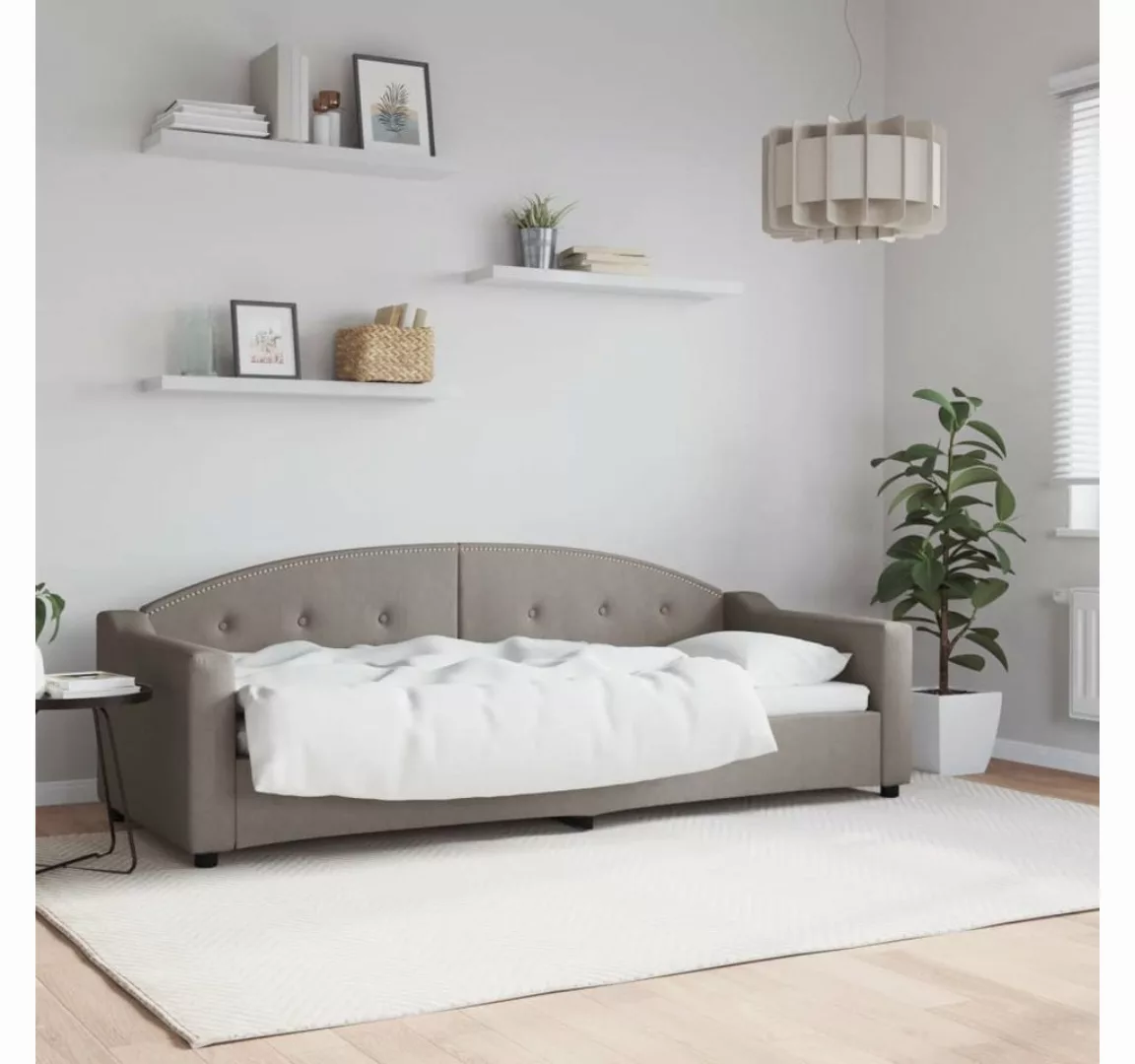 vidaXL Gästebett Tagesbett Taupe 80x200 cm Stoff Gästebett Schlafsofa Grau günstig online kaufen