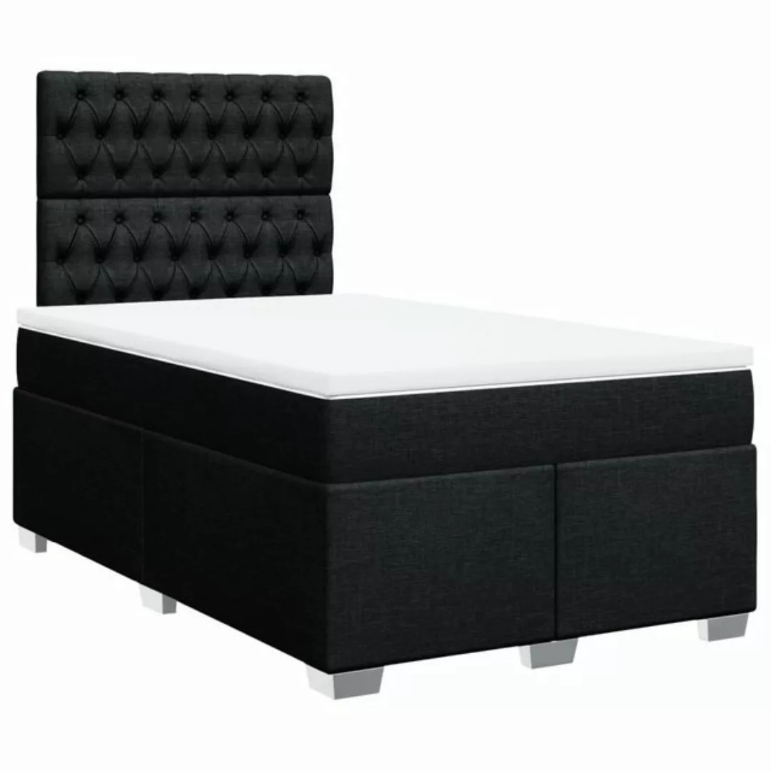 vidaXL Bett Boxspringbett mit Matratze Schwarz 120x190 cm Stoff günstig online kaufen