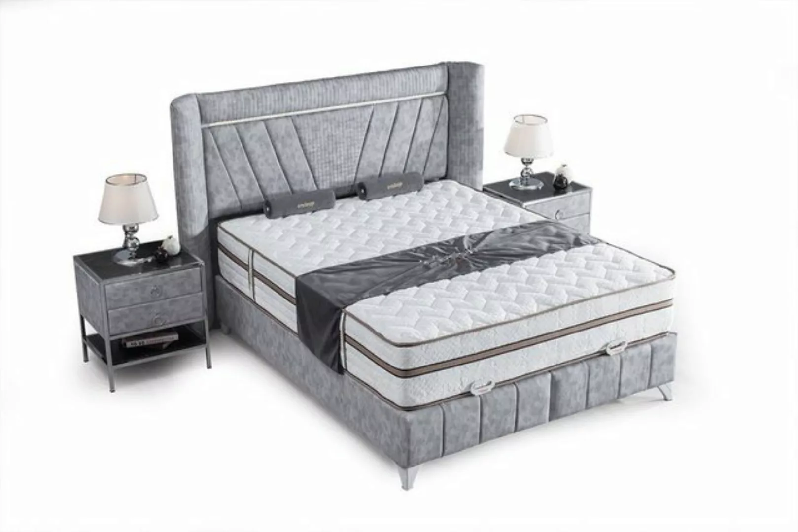 Villa Möbel Boxspringbett LUSSO (Bett Set, Bettset), Bettkasten mit XXL Sta günstig online kaufen