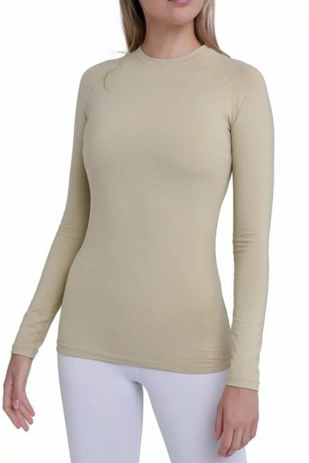 TCA Langarmshirt TCA Damen Thermo-Laufshirt - Beige, XS (1-tlg) günstig online kaufen