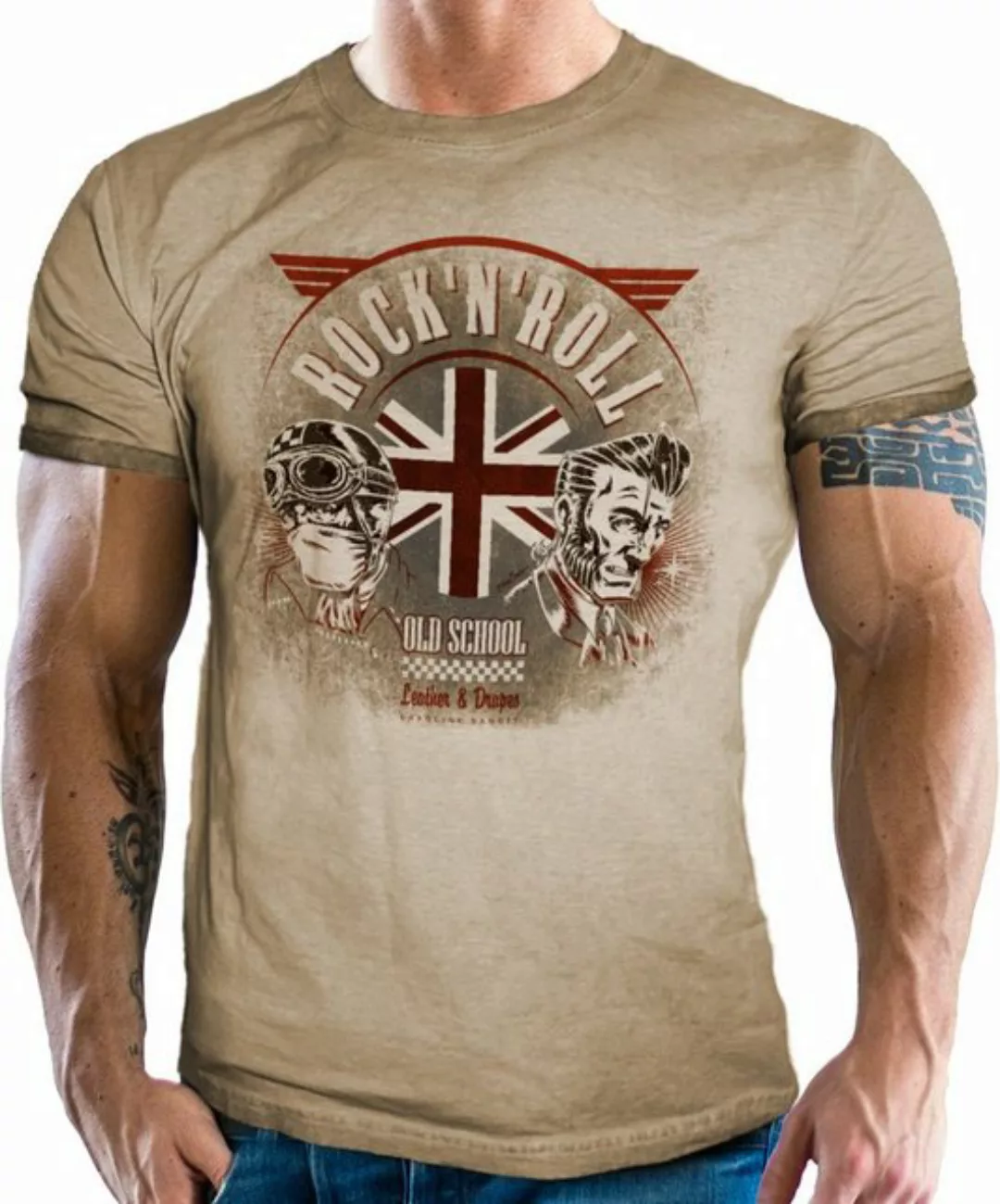 GASOLINE BANDIT® T-Shirt für Rockabilly Fans: UK Rock'n' Roll United Kingdo günstig online kaufen