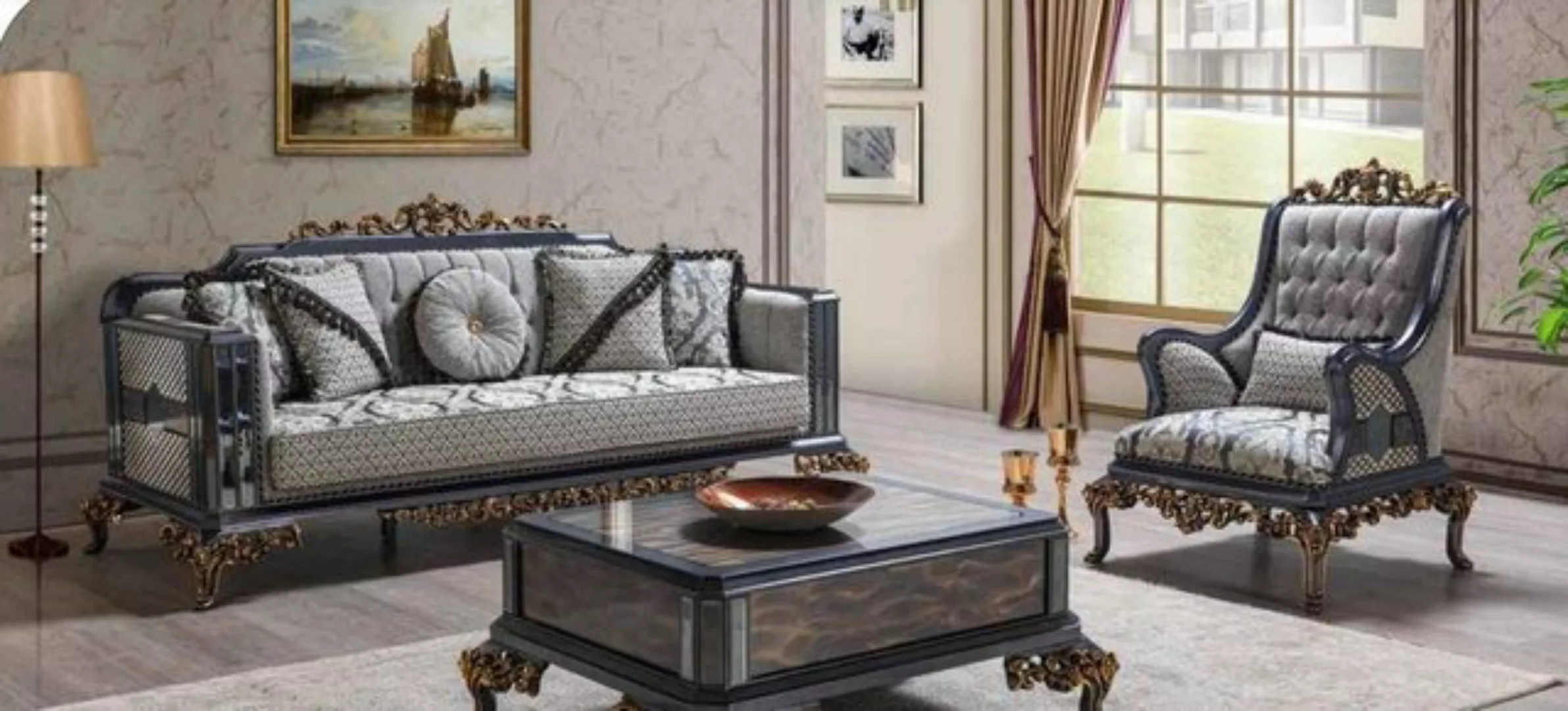 JVmoebel Sofa Luxus Sofagarnitur 3+1 Sitzer Gruppe Sofa Sofas Sitzer günstig online kaufen