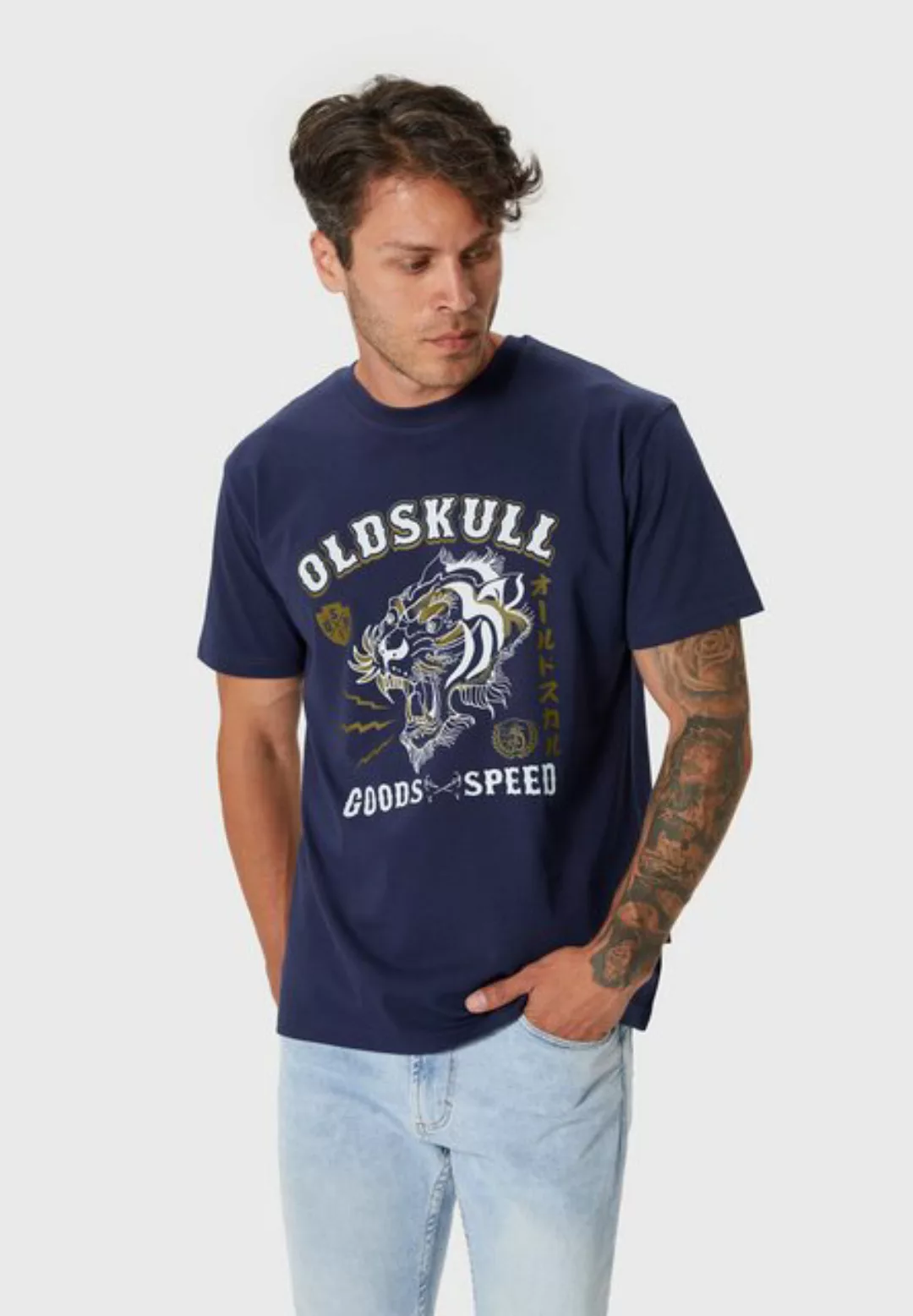 Oldskull T-Shirt Retro Teeger Vintage Logo Graphic günstig online kaufen