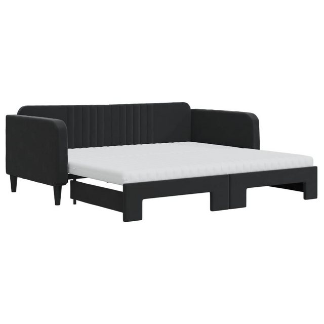 vidaXL Gästebett Gästebett Tagesbett Ausziehbar mit Matratzen Schwarz 90x19 günstig online kaufen