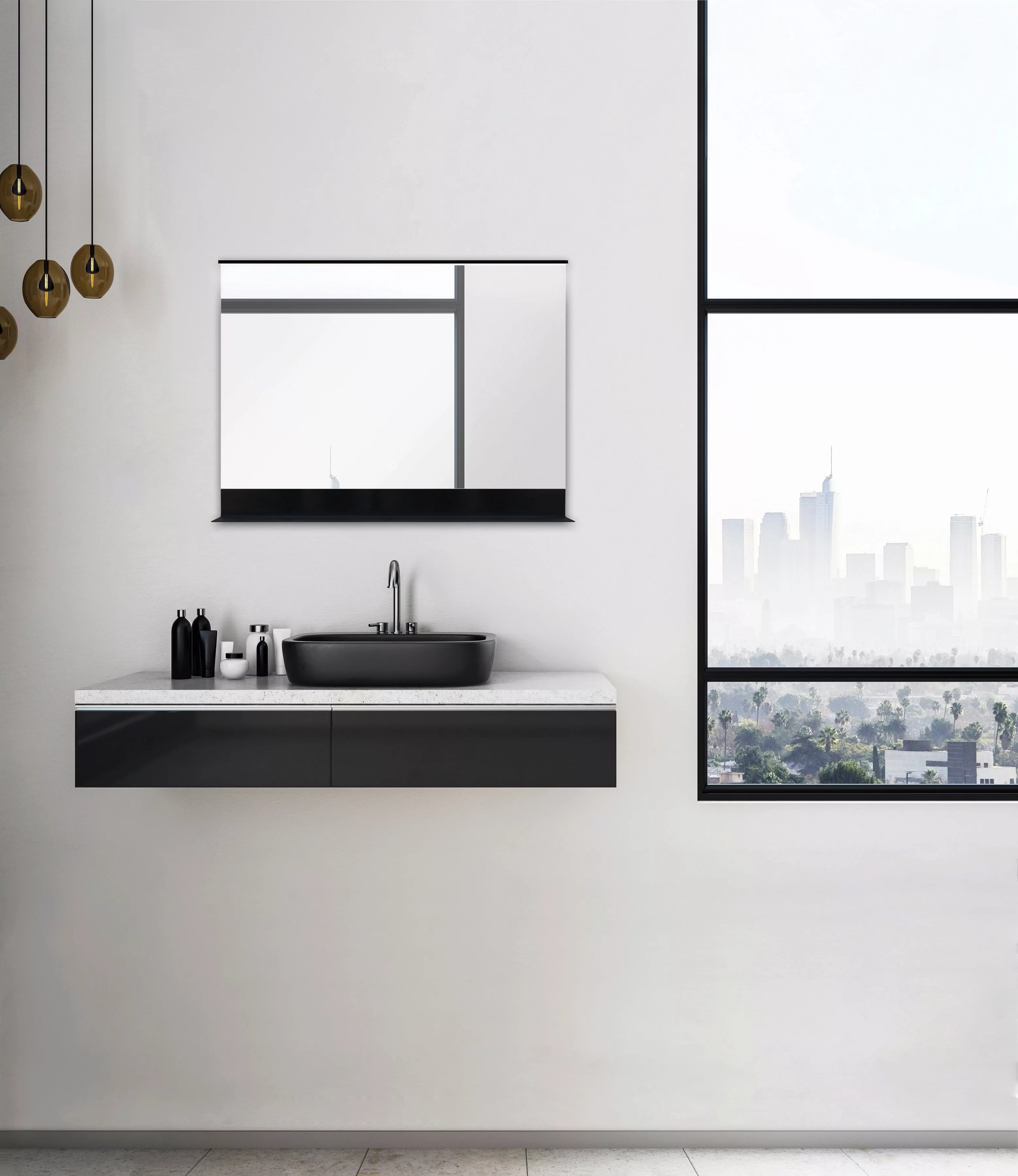 DSK Design LED-Lichtspiegel Black Shelf 80 cm x 60 cm günstig online kaufen