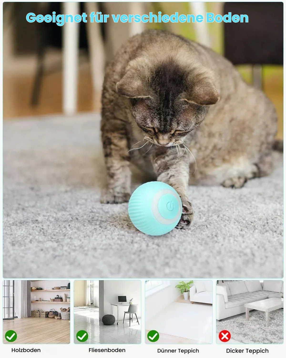 LEAZZLE Tier-Intelligenzspielzeug Katzenspielzeug, Selbstdrehender Ball mit günstig online kaufen