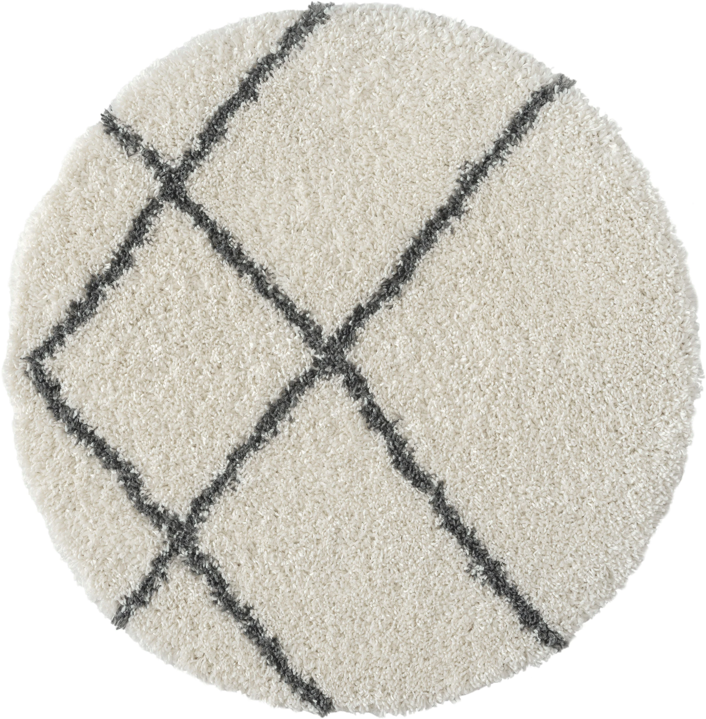 Myflair Möbel & Accessoires Hochflor-Teppich »My Shaggy Raute«, rund, 37 mm günstig online kaufen