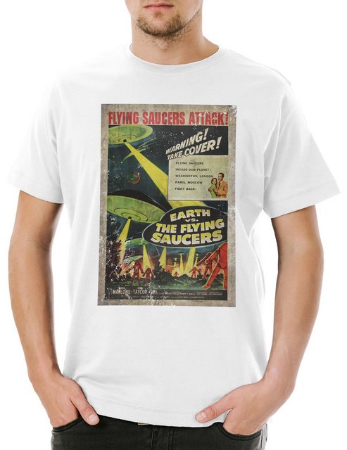 Urban Backwoods Print-Shirt Earth Vs. Flying Saucers I Herren T-Shirt Ufo F günstig online kaufen