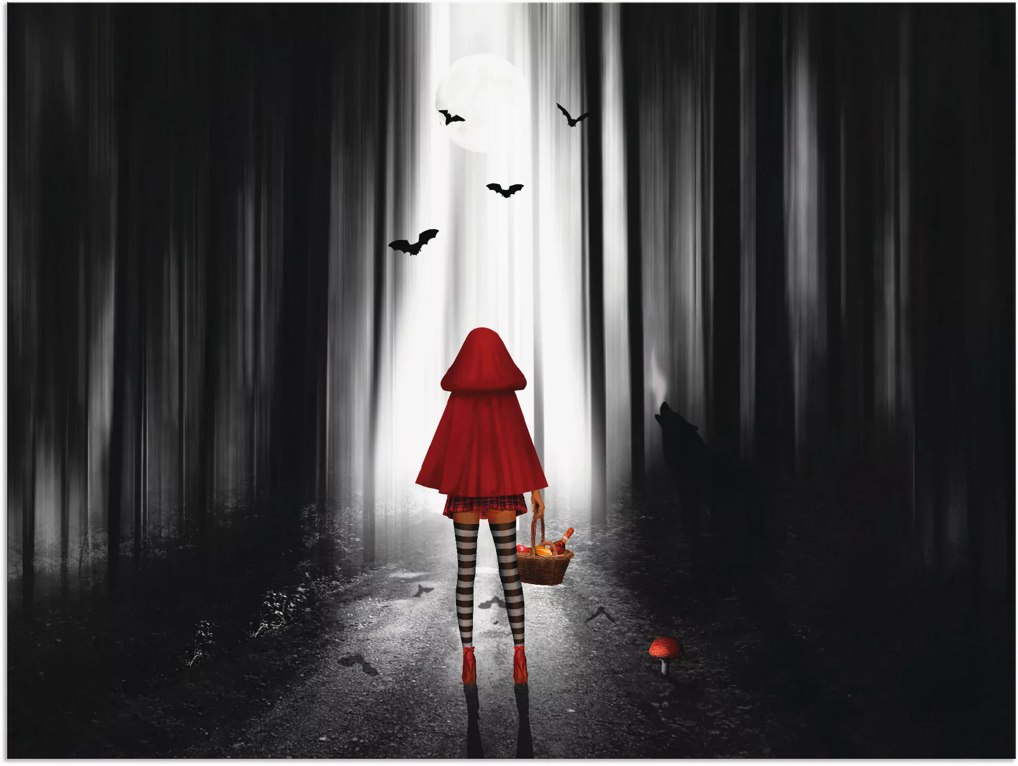 Artland Wandbild »Das Rotkäppchen auf High Heels«, Dark Fantasy, (1 St.), a günstig online kaufen