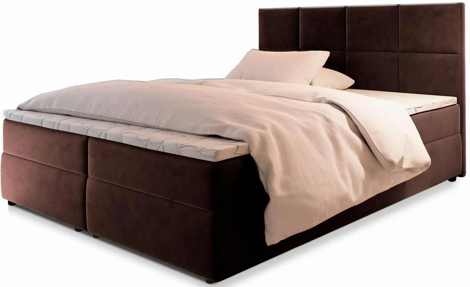 MASSENO Boxbett  Lena ¦ braun ¦ Maße (cm): B: 180 H: 98 Betten > Polsterbet günstig online kaufen