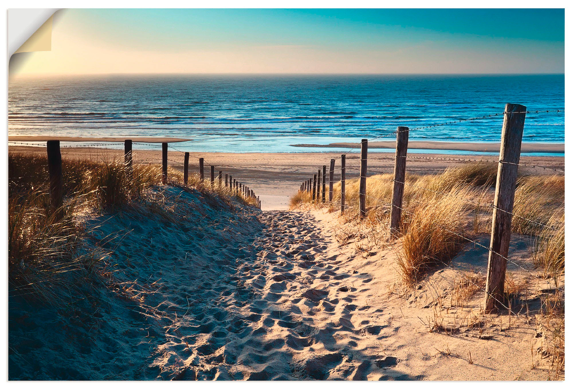 Artland Wandbild »Weg zum Nordseestrand Sonnenuntergang«, Strand, (1 St.), günstig online kaufen
