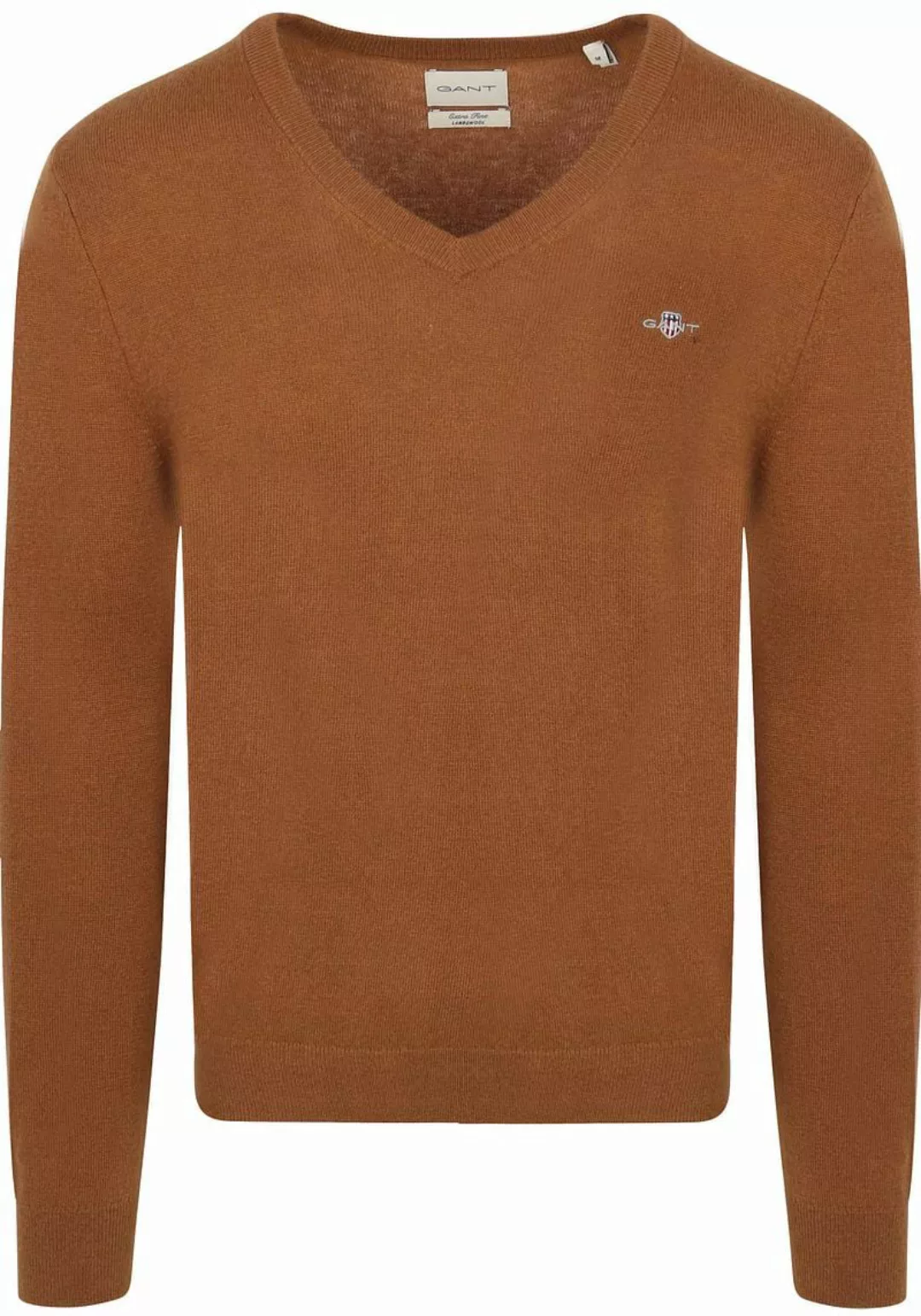 Gant Pullover V-Ausschnitt Wool Blend Camel - Größe 3XL günstig online kaufen