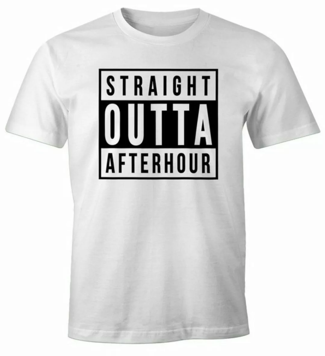 MoonWorks Print-Shirt Herren T-Shirt Spruch Straight outta Afterhour Fun-Sh günstig online kaufen