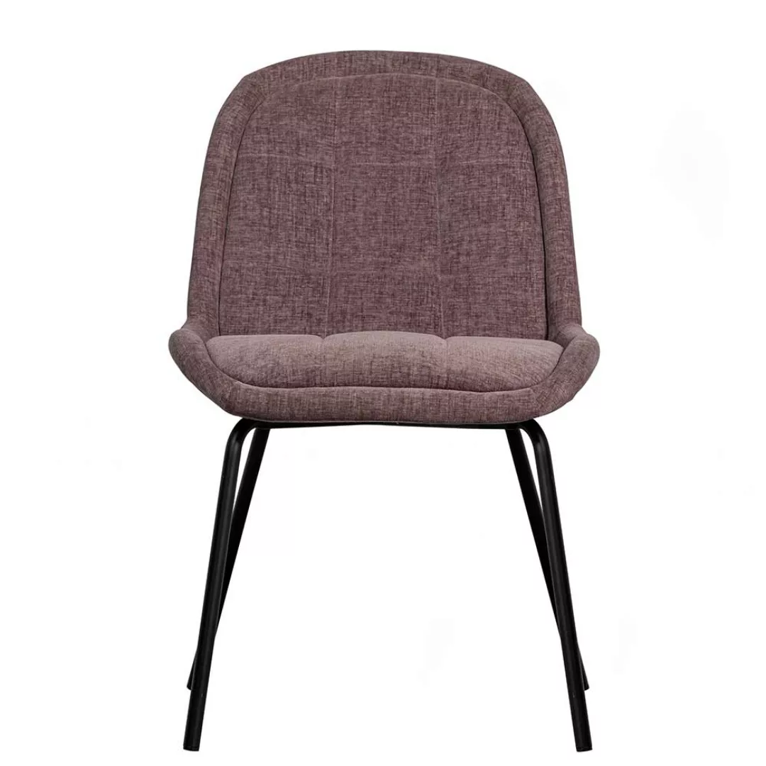 Struktursamt Esstisch Stühle in Mauve und Schwarz 51 cm breit (2er Set) günstig online kaufen