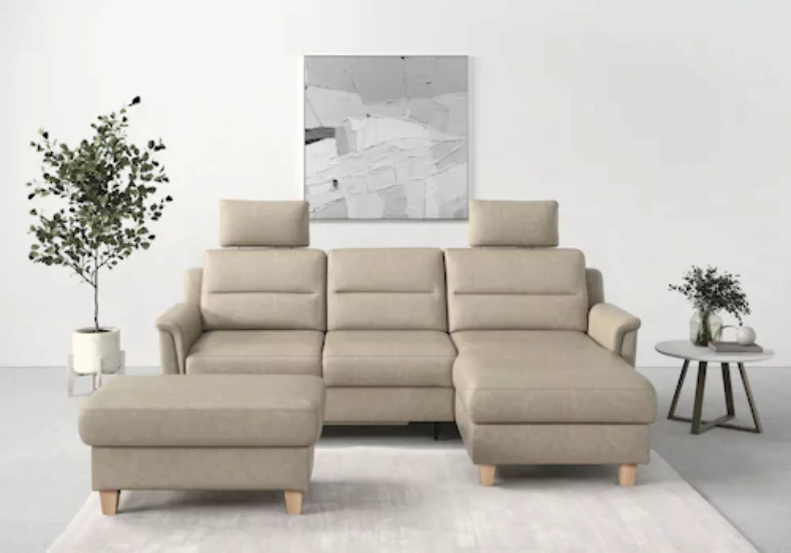 sit&more Ecksofa »Farö L-Form«, inklusive Federkern, wahlweise mit Bettfunk günstig online kaufen