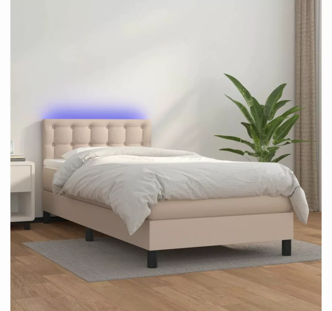 vidaXL Boxspringbett Bett Boxspringbett mit Matratze & LED Kunstleder (80 x günstig online kaufen