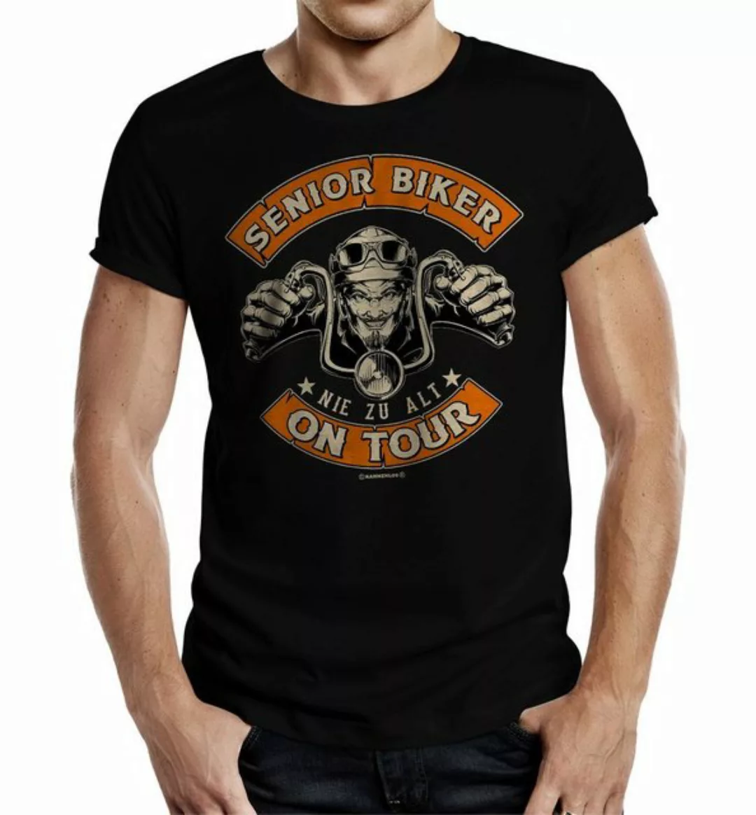 RAHMENLOS® T-Shirt Geschenk für ältere Motorradfahrer - Senior Biker on Tou günstig online kaufen