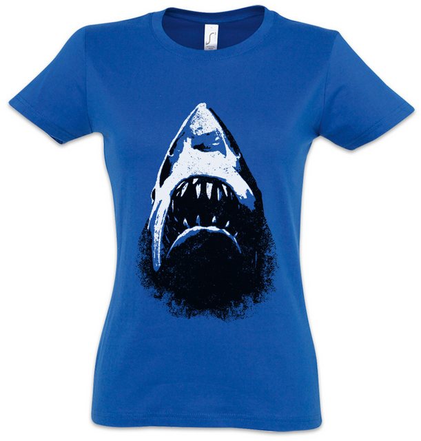 Urban Backwoods Print-Shirt Shark Face Damen T-Shirt Hai Jaws Sharks Geek N günstig online kaufen