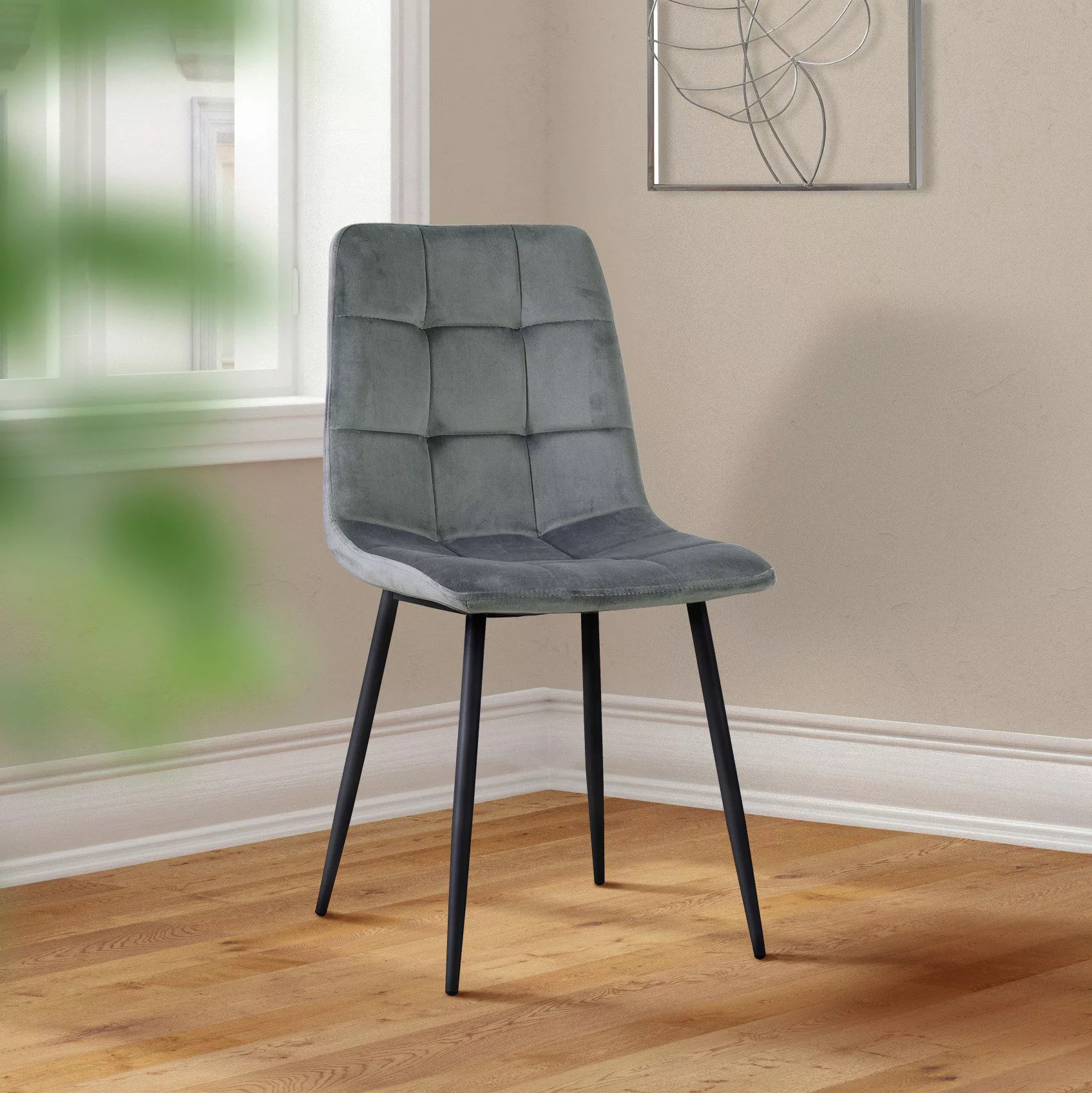 HTI-Living Polsterstuhl Esszimmerstuhl 4er Set Grau günstig online kaufen