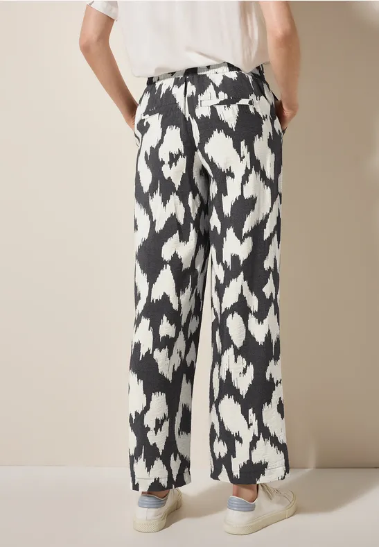 Gemusterte Wide Leg Hose günstig online kaufen