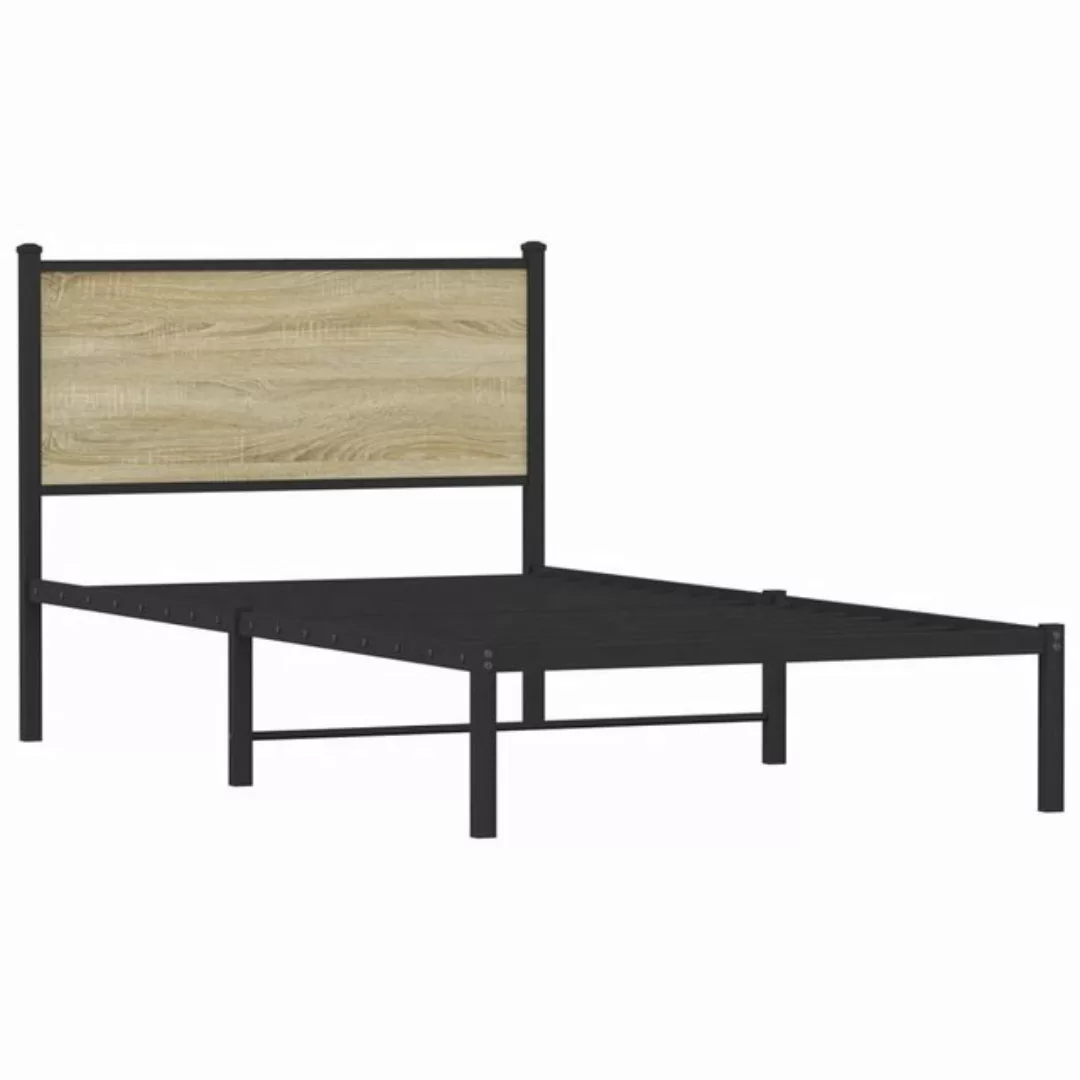 vidaXL Bett Metallbett ohne Matratze Sonoma-Eiche 107x203 cm günstig online kaufen