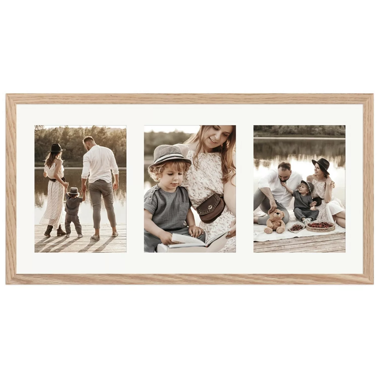 WANDStyle Galerierahmen G950 in Eiche-Optik 25 x 50 cm für 3 Bilder im Form günstig online kaufen