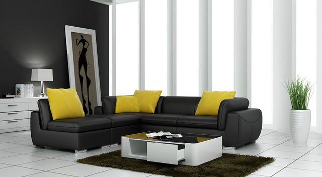 Xlmoebel Sofa Neues modernes Ledersofa in Eckgarnitur Design Wohnlandschaft günstig online kaufen