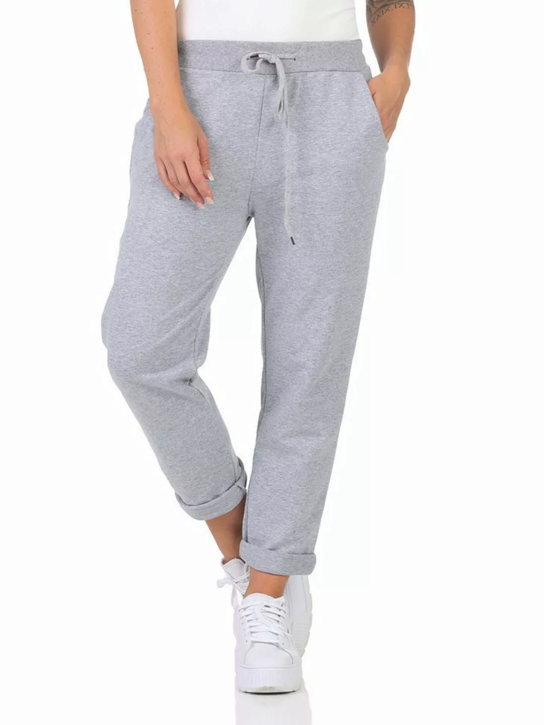 Mississhop Chinohose Damen Hose Blumen Jogginghose Baumwolle gemustert M. 2 günstig online kaufen