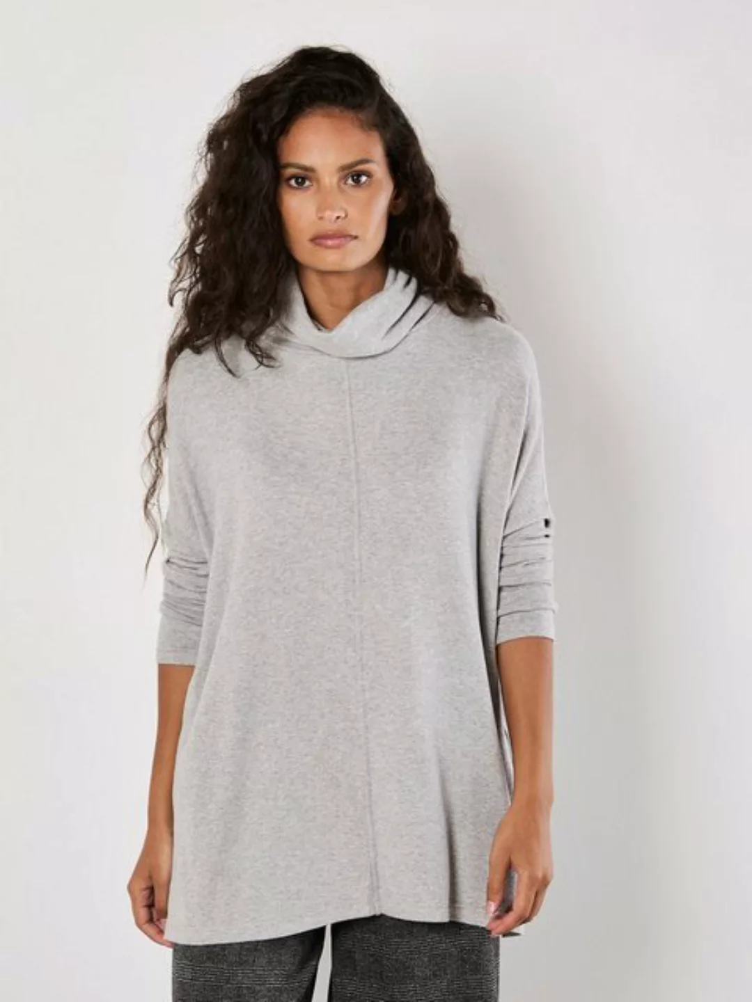 Apricot Langarmshirt Oversized Top, mit weitem Rollkagen günstig online kaufen