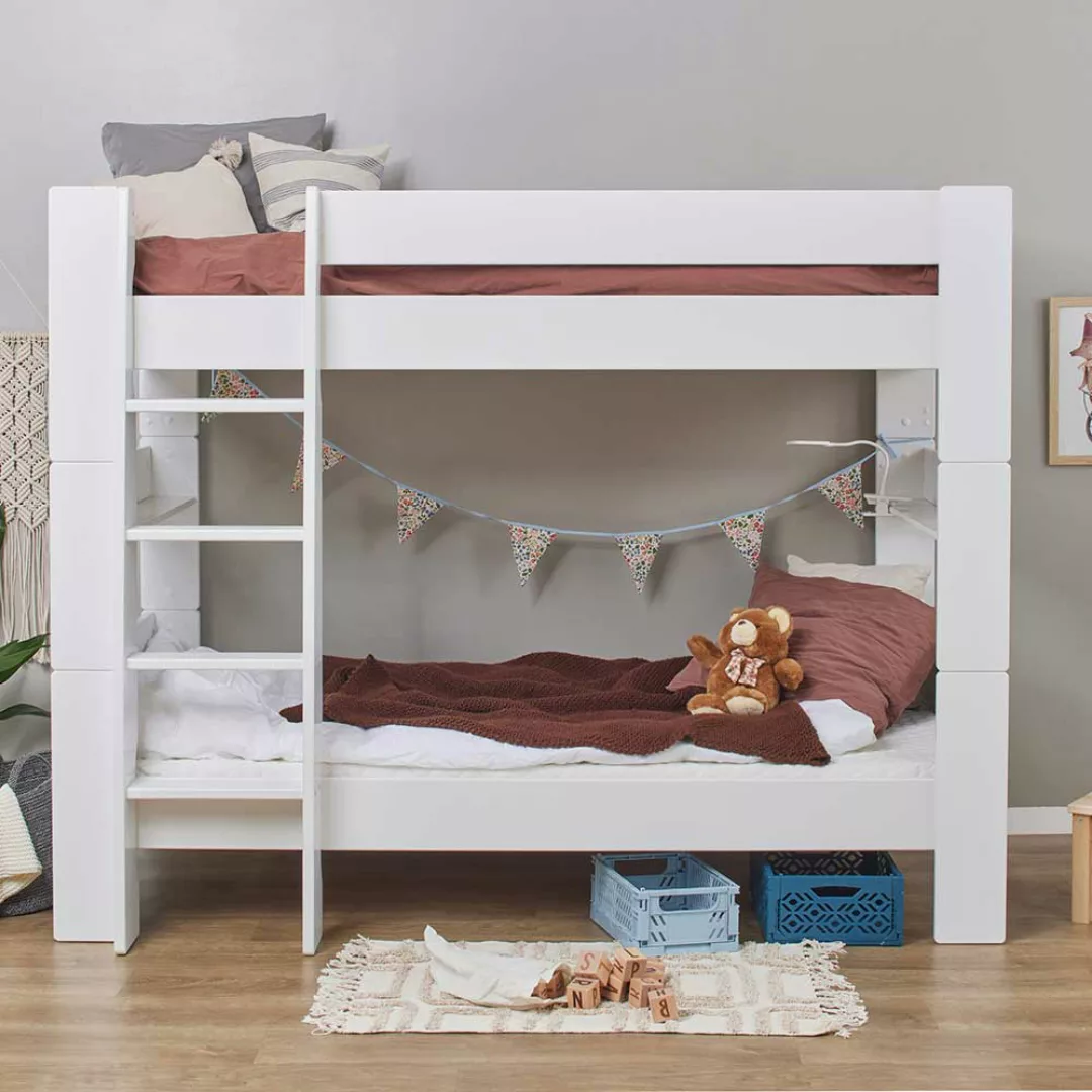 Kinderbett Stockbett in Weiß Liegefläche 90x200 cm günstig online kaufen