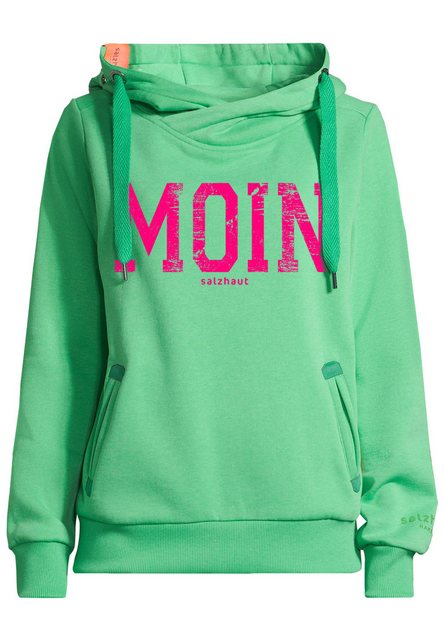 salzhaut Hoodie SÜNN - MOIN Damen Tailliert stylischer Moin-Print made in G günstig online kaufen