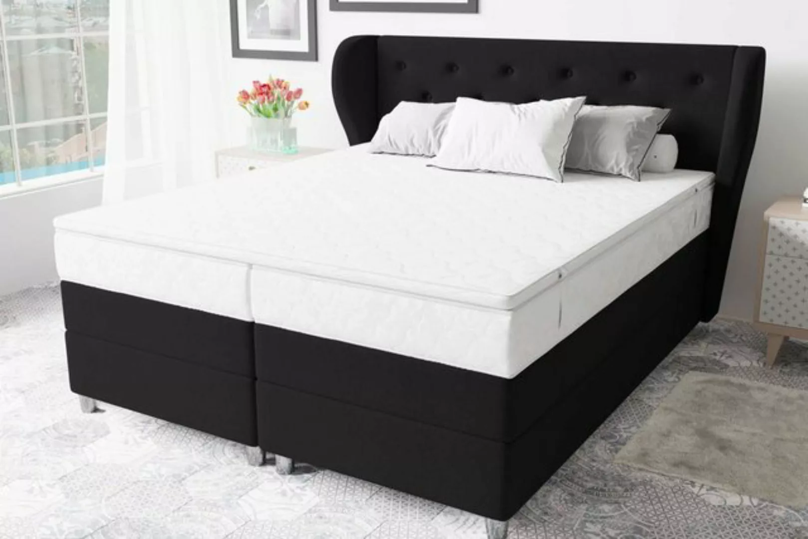 Stylefy Boxspringbett Hermes (Schlafzimmerbett, Bett), gepolstert günstig online kaufen