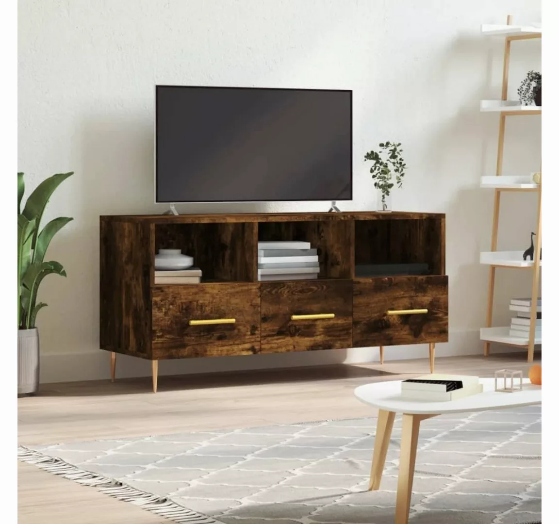 furnicato TV-Schrank Räuchereiche 102x36x50 cm Holzwerkstoff günstig online kaufen