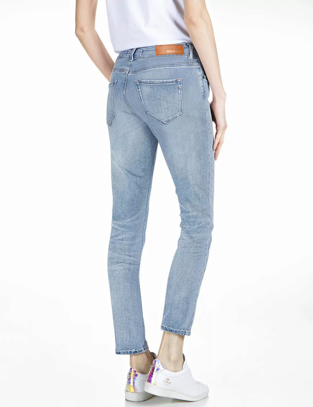 Replay Damen Jeans FAABY - Slim Fit - Blau - Light Blue günstig online kaufen