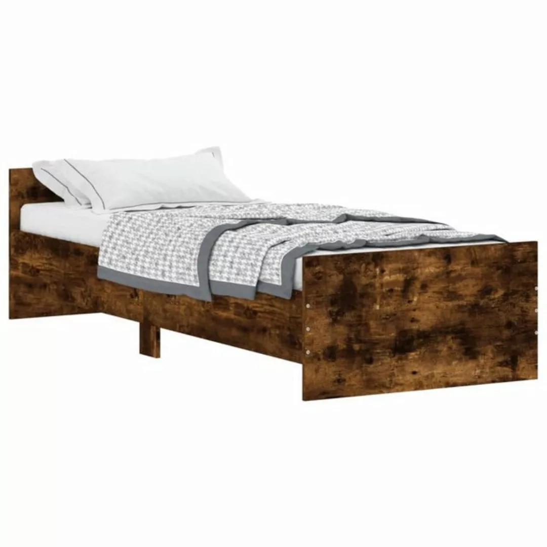 furnicato Bettgestell ohne Matratze Räuchereiche 75x190 cm Holzwerkstoff günstig online kaufen